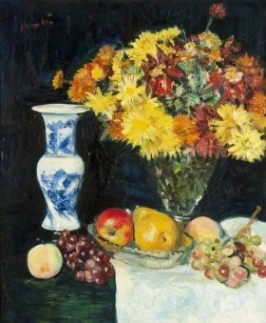 G.L. Hunter, Flowers in a Vase and Fruit