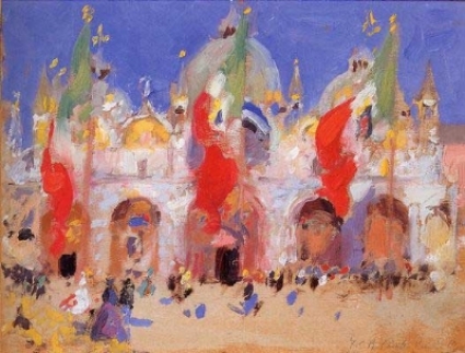 St Mark\'s Square, Venice (1910), Private Collection