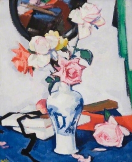 S.J. Peploe, Still Life with Roses and Mirror