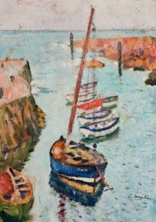 G.L. Hunter, Boats in a Harbour, Lower Largo, Hunterian Art Gallery, Glasgow.