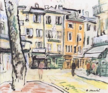 Street Scene, Antibes, Private Collection